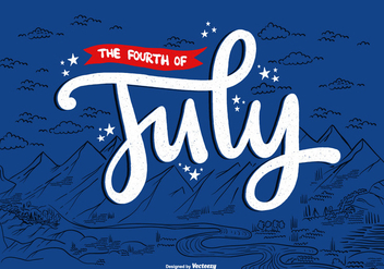 4th of July American Landscape Vector - vector gratuit #373305